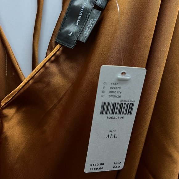 NWT Anthropologie Satin Tie Front Maxi Kaftan - Picture 8 of 8